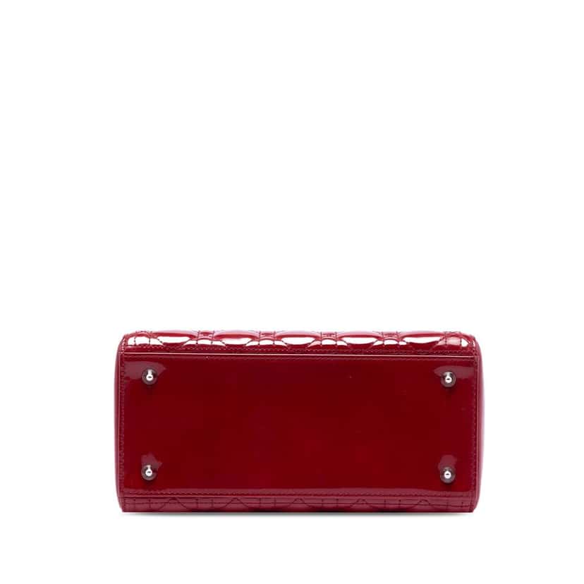 Dior Medium Patent Cannage Lady Dior Red Leather Very good condition - Inside View