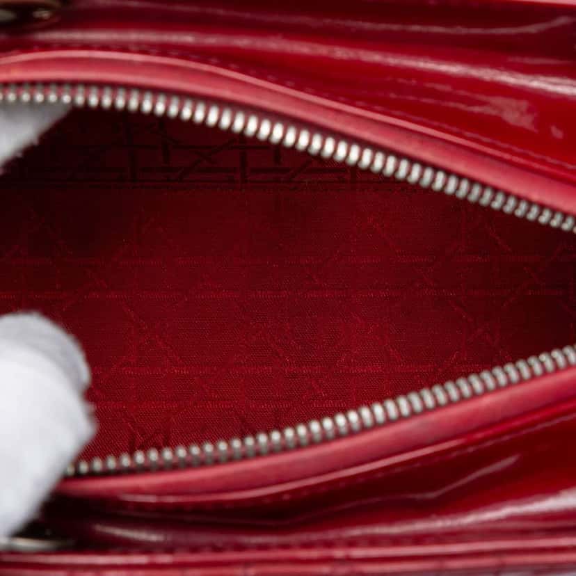 Dior Medium Patent Cannage Lady Dior Red Leather Very good condition - Model View