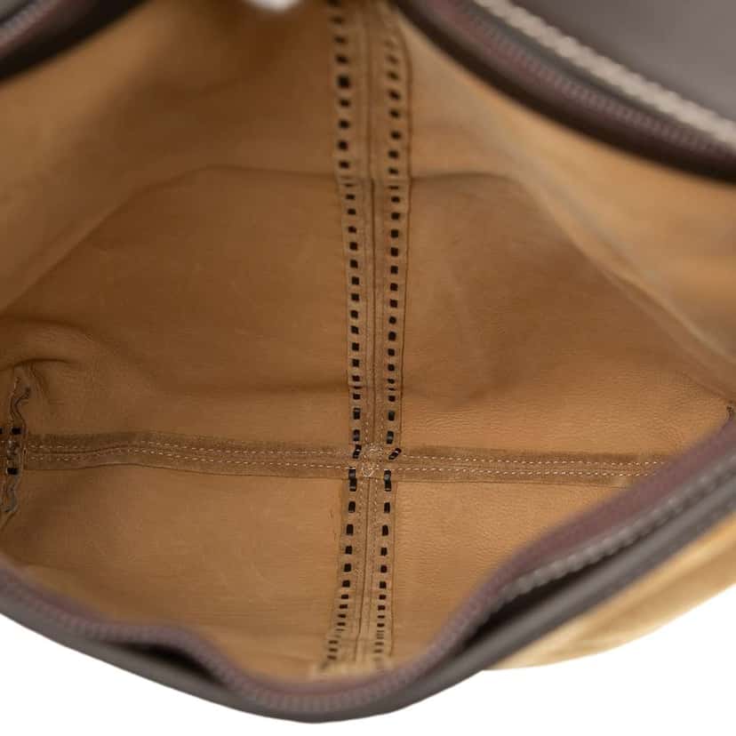 Loewe Suede Anagram Shoulder Bag Brown Leather Very good condition - Model View