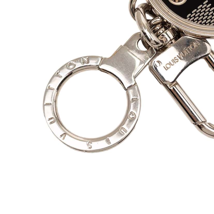 Louis Vuitton Brass Damier Porte Cles Address Bag Charm and Key Holder Silver Brass Very good condition - Inside View