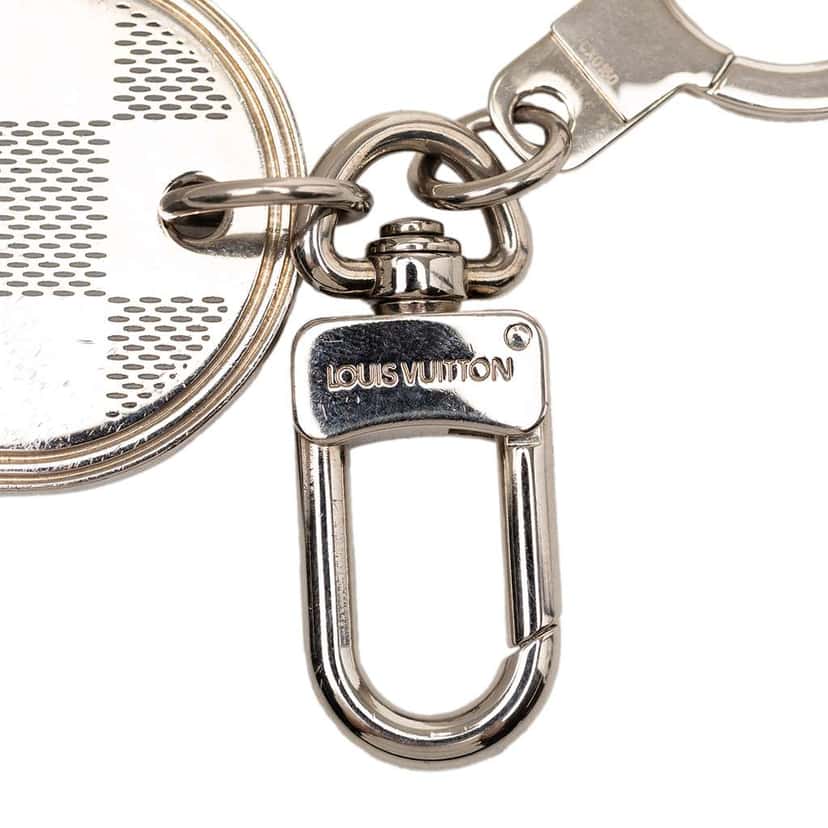 Louis Vuitton Brass Damier Porte Cles Address Bag Charm and Key Holder Silver Brass Very good condition - Model View