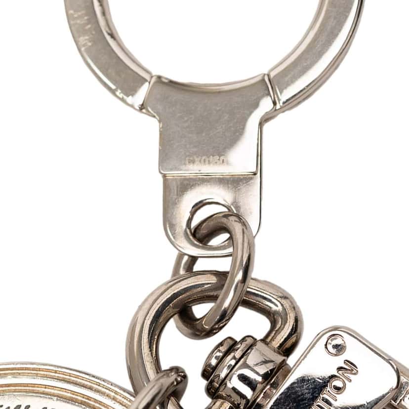 Louis Vuitton Brass Damier Porte Cles Address Bag Charm and Key Holder Silver Brass Very good condition - Box View