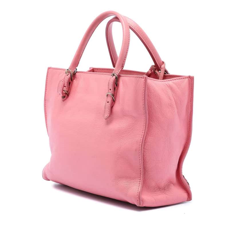 Balenciaga Mini Leather Papier A4 Zip Around Tote Pink Leather Very good condition - Back View