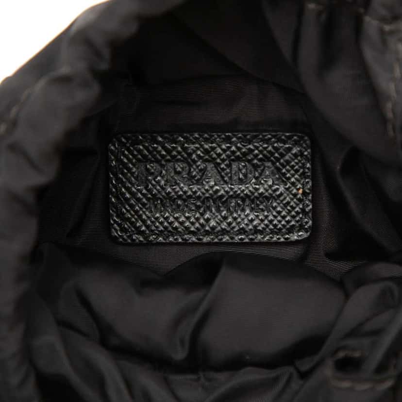 Prada Re Nylon Printed Phone Pouch Black Very good condition - Box View