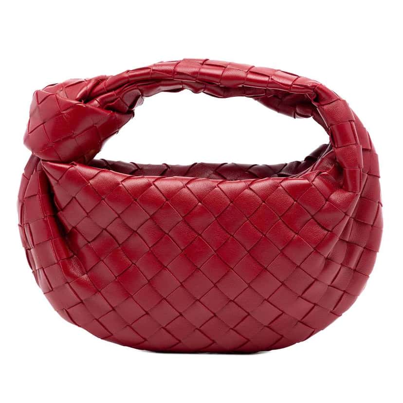 Bottega Veneta Mini Nappa Intrecciato Jodie Red Leather Very good condition - Front View