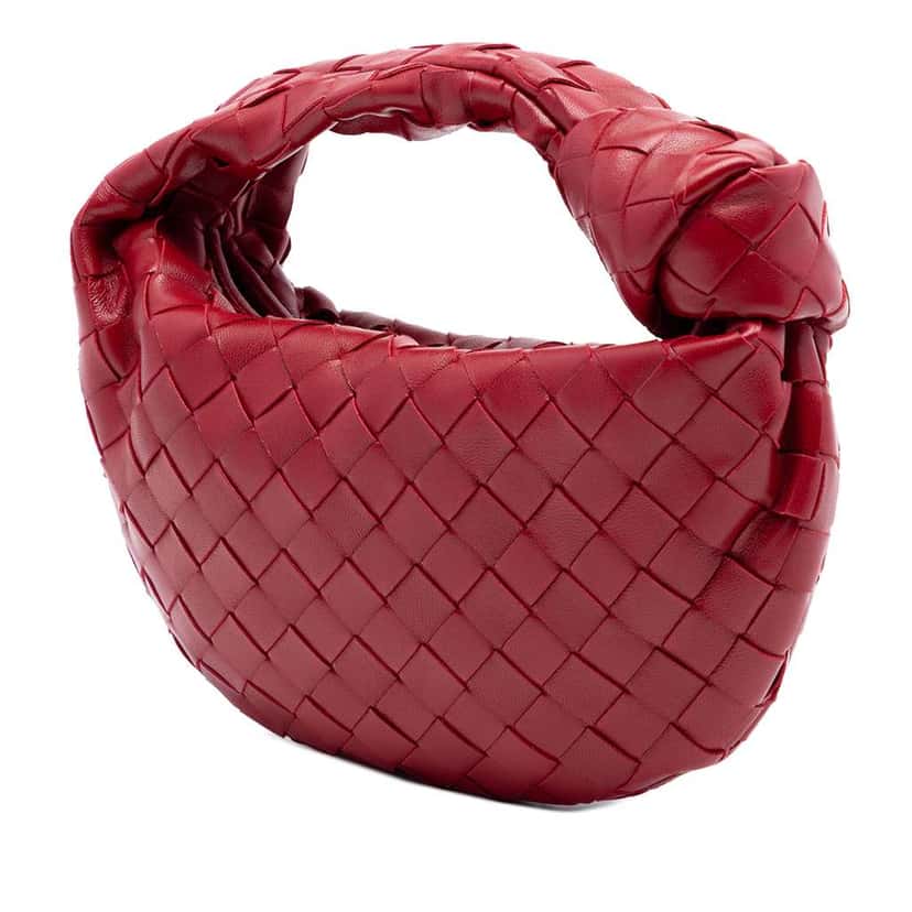 Bottega Veneta Mini Nappa Intrecciato Jodie Red Leather Very good condition - Back View