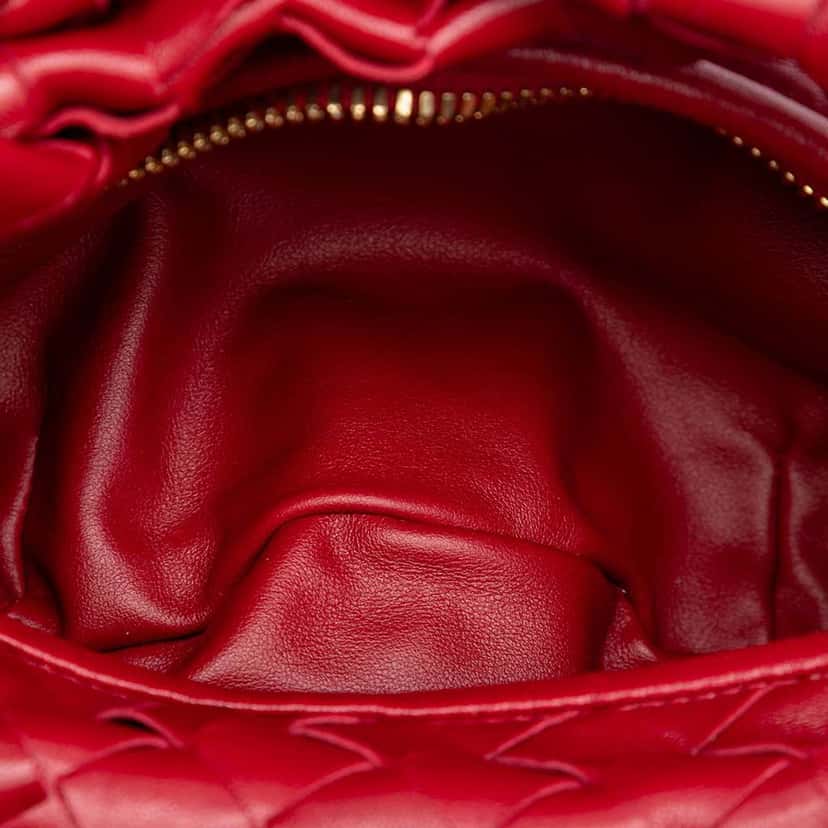 Bottega Veneta Mini Nappa Intrecciato Jodie Red Leather Very good condition - Model View