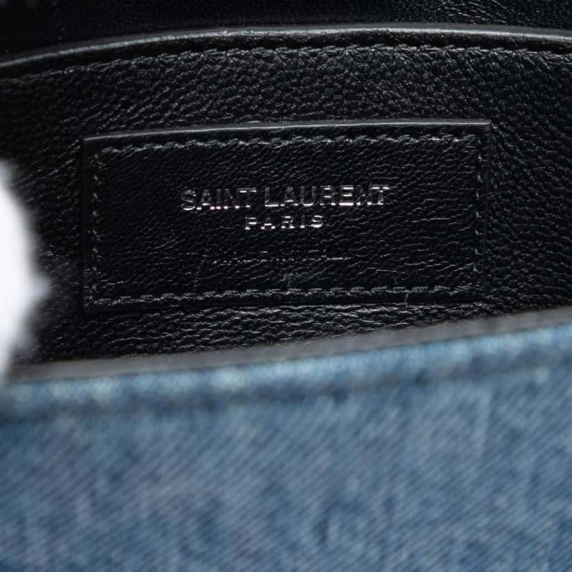 Saint Laurent Small Denim Monogram Kate Crossbody Blue Denim Very good condition - Box View