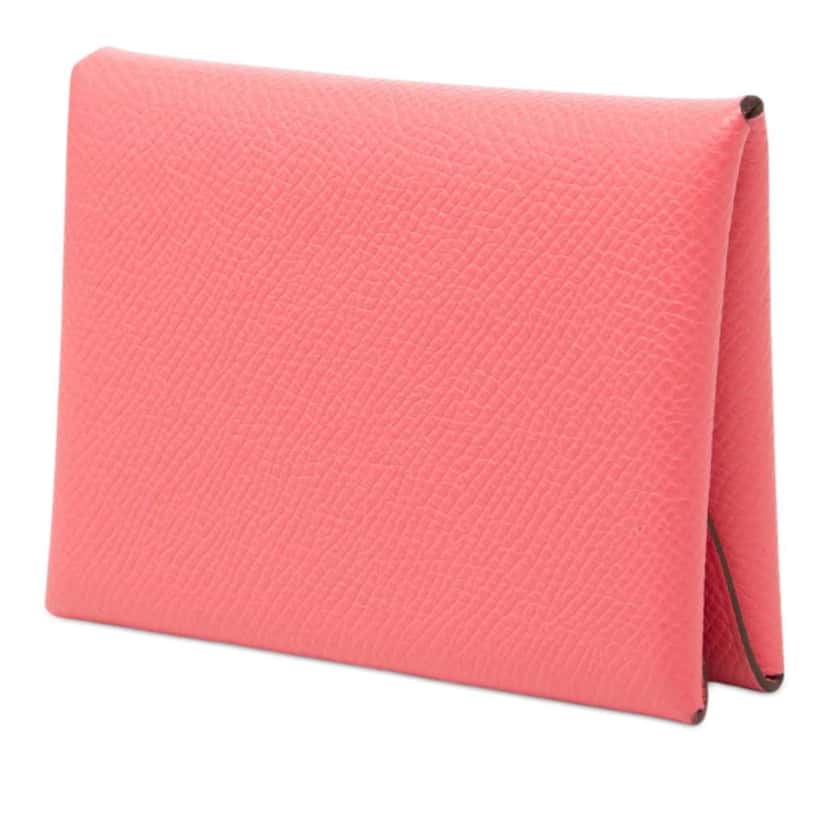 Hermès Epsom Calvi Duo Wallet Pink Leather Very good condition - Back View