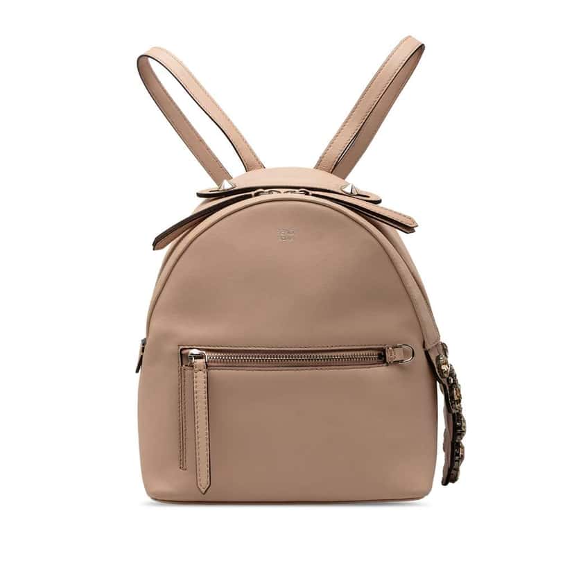 Fendi Mini Leather By The Way Backpack Brown Leather Very good condition - Front View