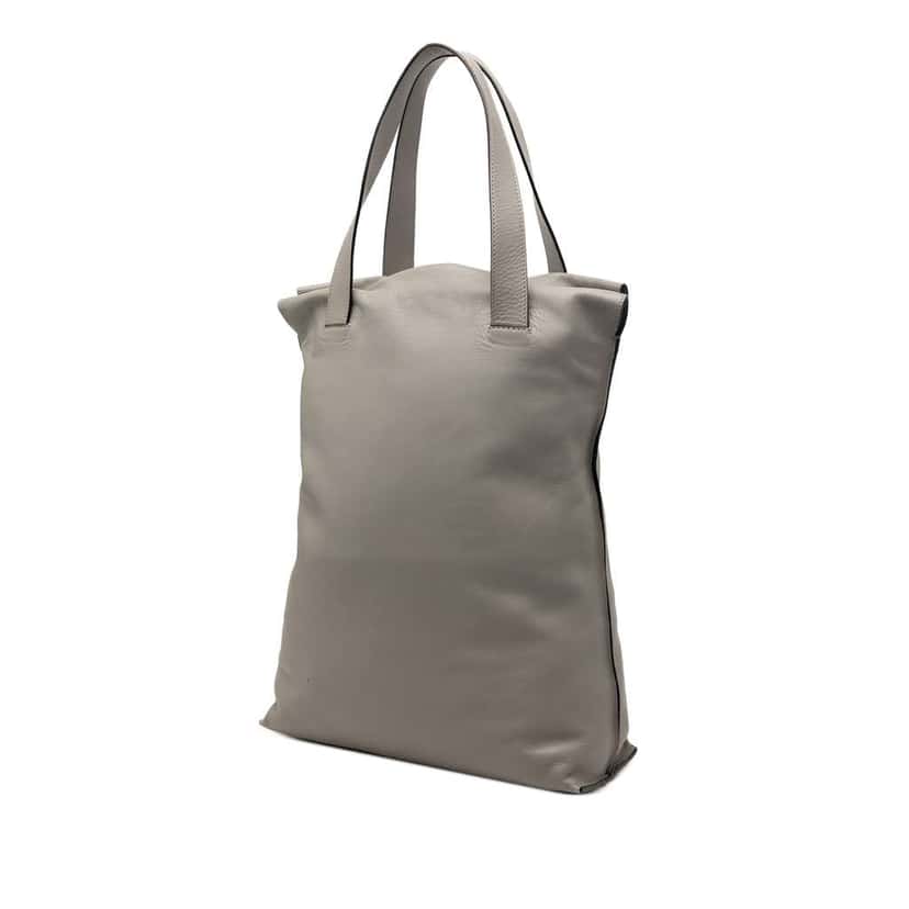 Loewe Leather Anagram Shopper Tote Grey Leather Very good condition - Back View