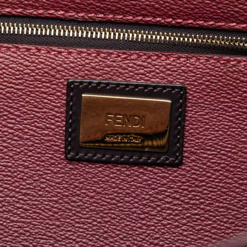 Fendi Medium Ombre Zucca Spalmati Roll Tote Red Canvas Very good condition - Box View