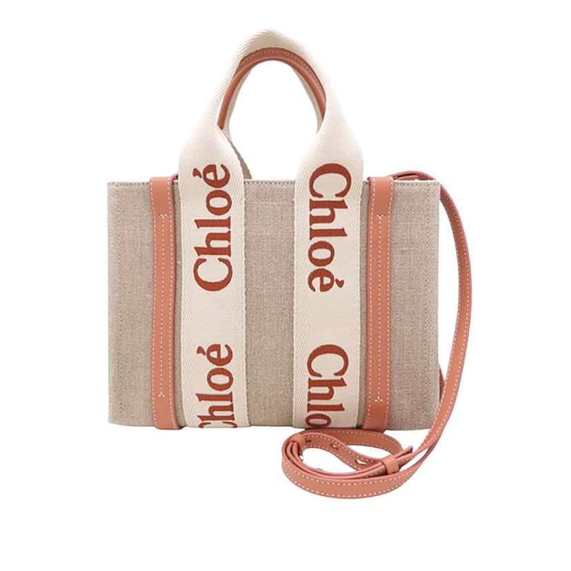 Chloé Small Canvas Woody Tote Beige Canvas Very good condition - Front View
