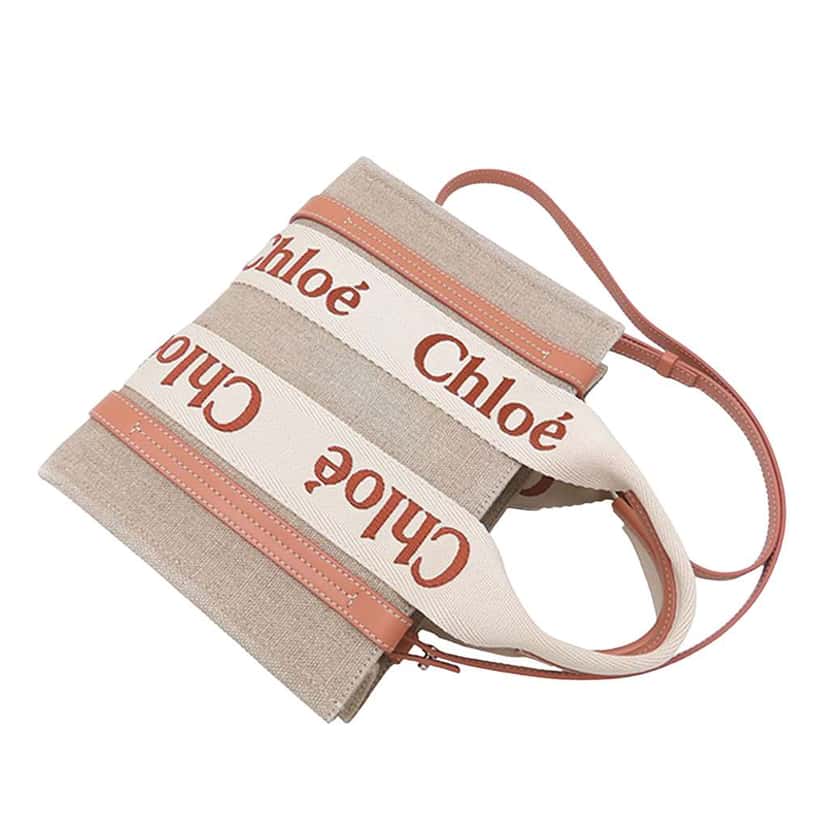 Chloé Small Canvas Woody Tote Beige Canvas Very good condition - Back View