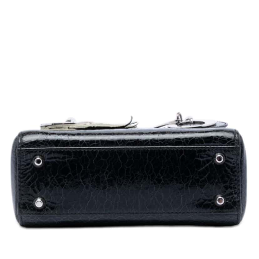 Dior Mini Deerskin Ceramic Effect Jeweled Swan Lady Dior Black Leather Very good condition - Inside View