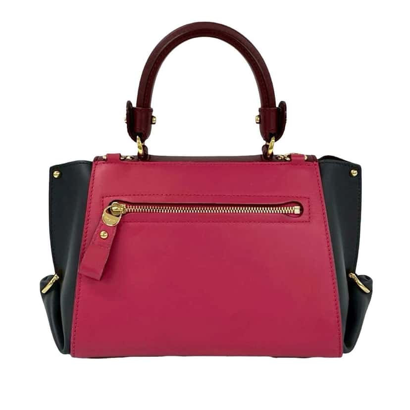Salvatore Ferragamo Small Tricolor Leather Gancini Sofia Satchel Pink Leather Very good condition - Back View