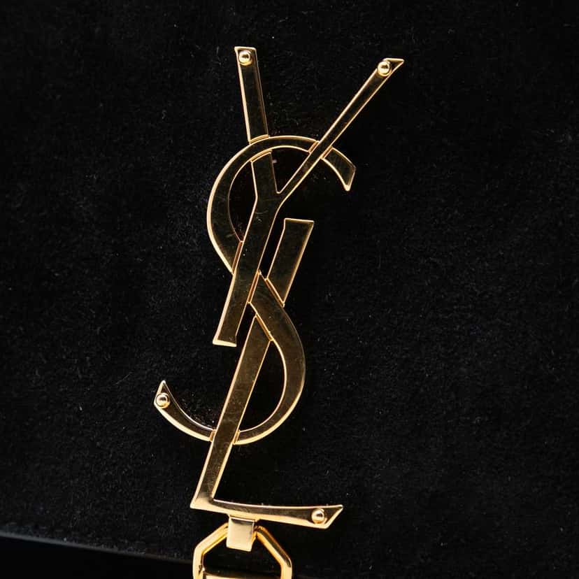 Saint Laurent Medium Suede Monogram Kate Tassel Crossbody Black Leather Very good condition - Box View