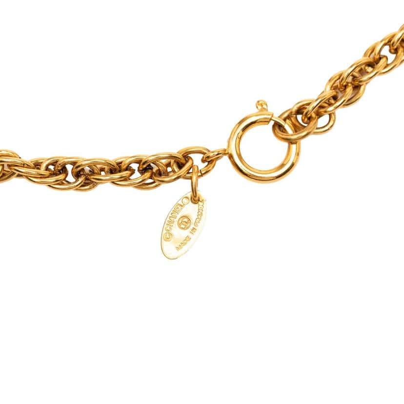 Chanel Gold Plated Ball Charms Necklace Gold Metal Very good condition - Back View