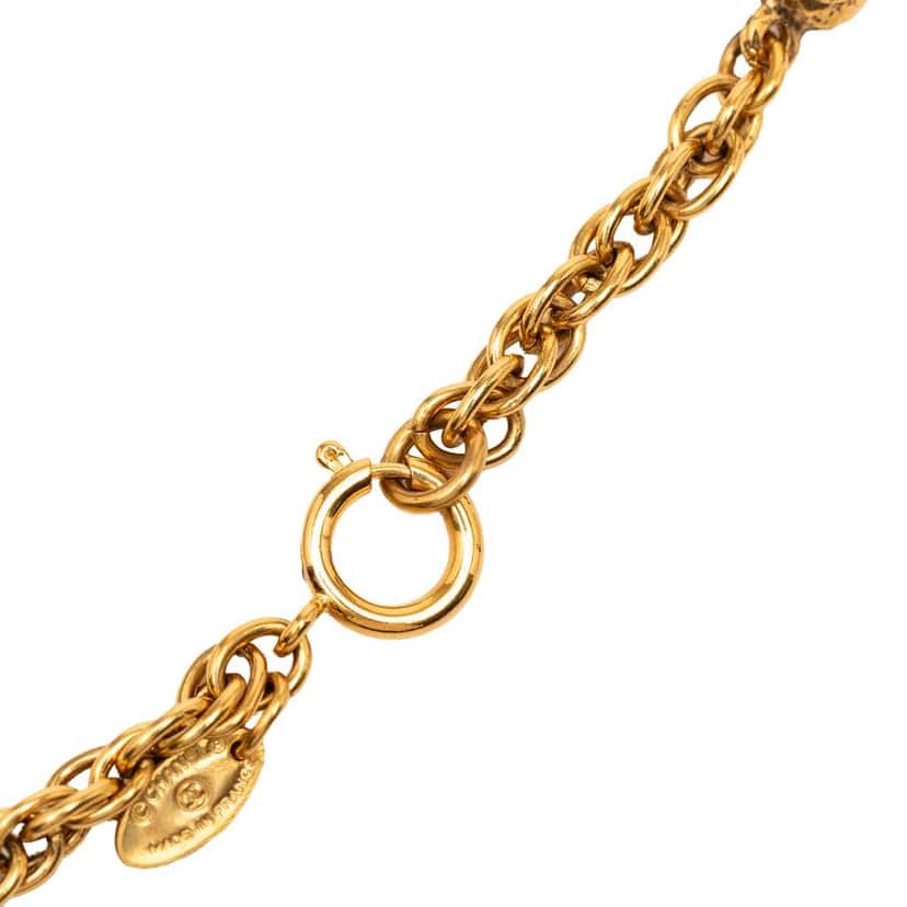 Chanel Gold Plated Ball Charms Necklace Gold Metal Very good condition - Inside View