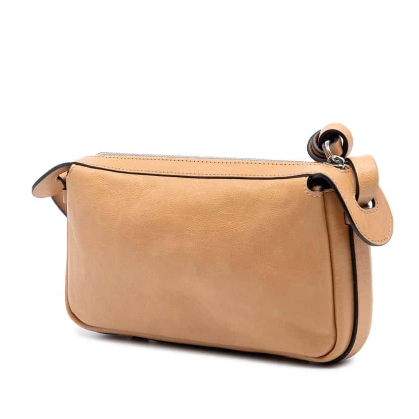 Fendi Mini Calfskin Simply Shoulder Bag Brown Leather Very good condition - Back View