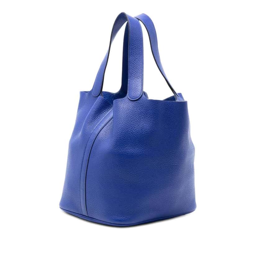 Hermès Clemence Picotin Lock 26 Blue Leather Very good condition - Back View