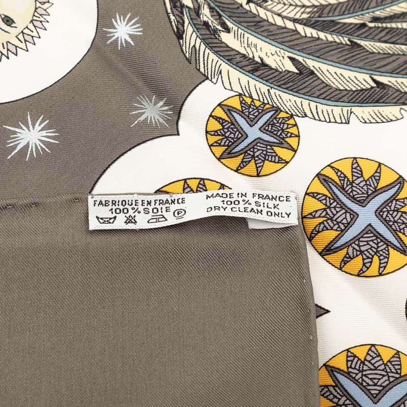 Hermès Le Roy Soleil Silk Scarf 90 Brown Silk Very good condition - Back View