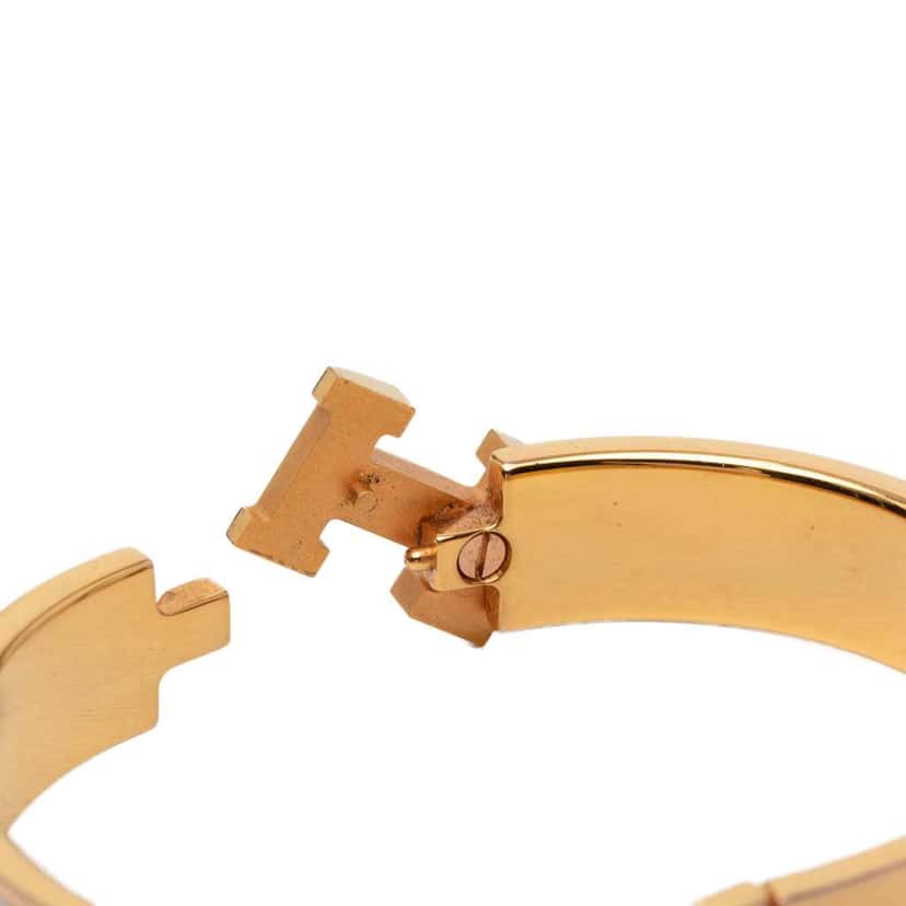 Hermès Narrow Enamel Clic H Bracelet PM White Very good condition - Box View