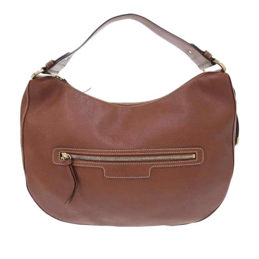 Bvlgari Leather Shoulder Bag Brown Leather Very good condition - Front View