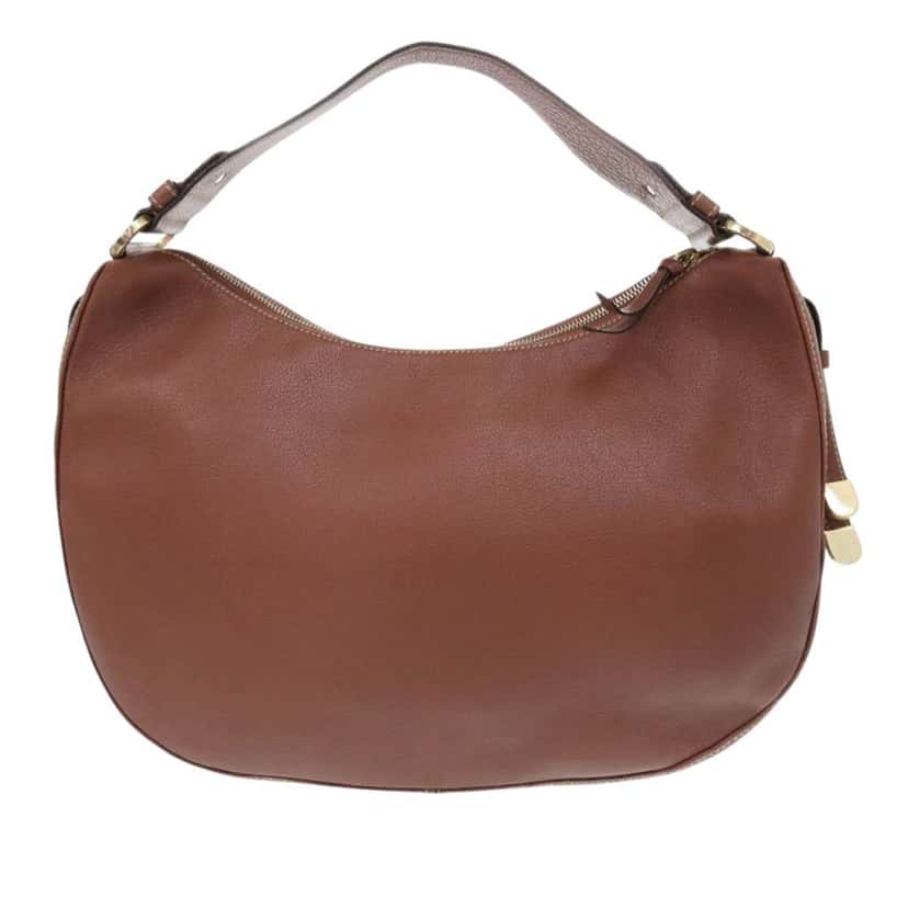 Bvlgari Leather Shoulder Bag Brown Leather Very good condition - Back View