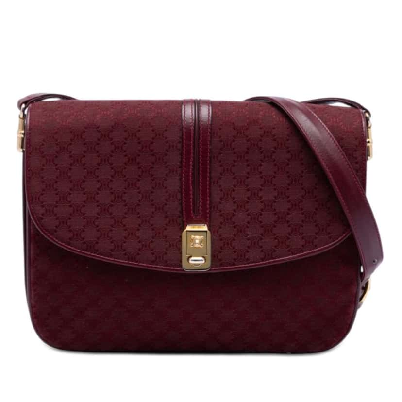 Celine Macadam Coated Canvas Crossbody Red Canvas Very good condition - Front View