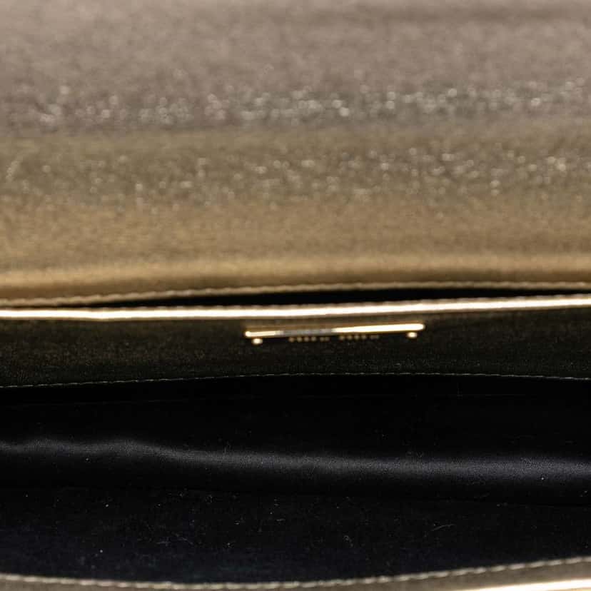 Miu Miu Metallic Nappa Matelasse Faux Pearl Flap Crossbody Gold Leather Very good condition - Model View