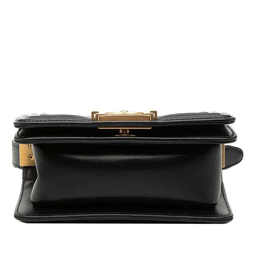 Chanel Mini Quilted Lambskin Boy Flap Black Leather Very good condition - Inside View