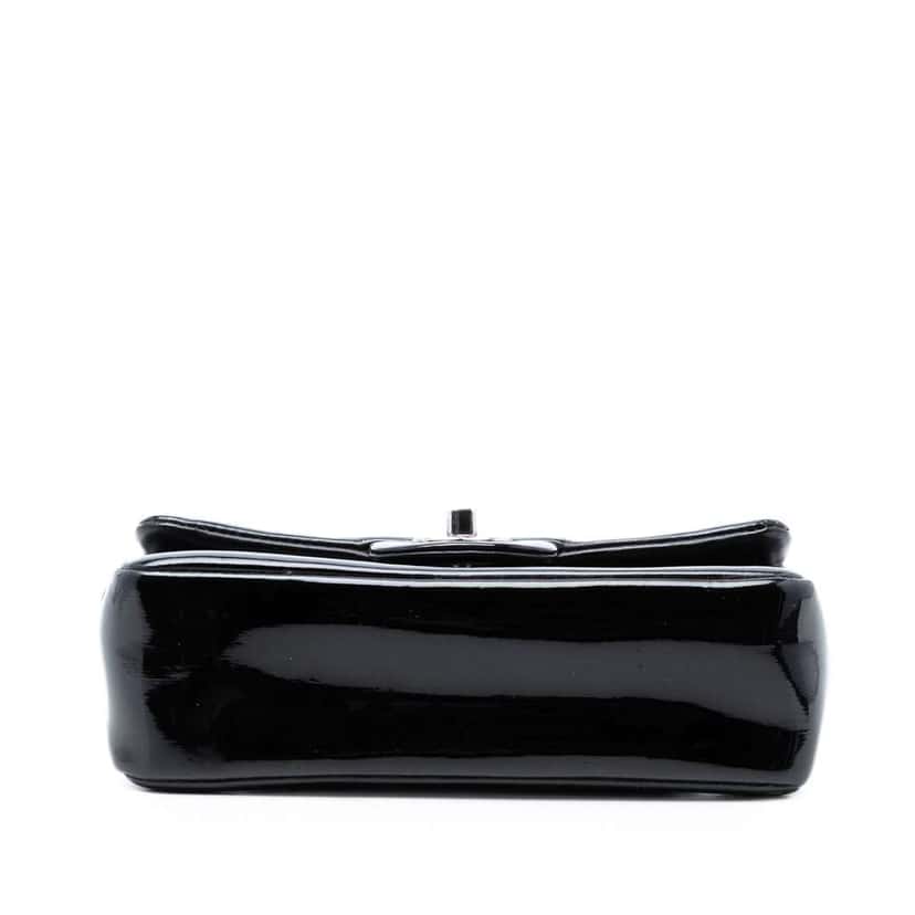 Chanel Mini Rectangular Classic Pure Patent Single Flap Black Leather Very good condition - Inside View
