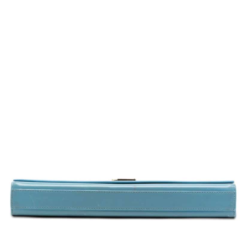 Saint Laurent Smooth Leather Cassandre Clutch Blue Leather Very good condition - Inside View