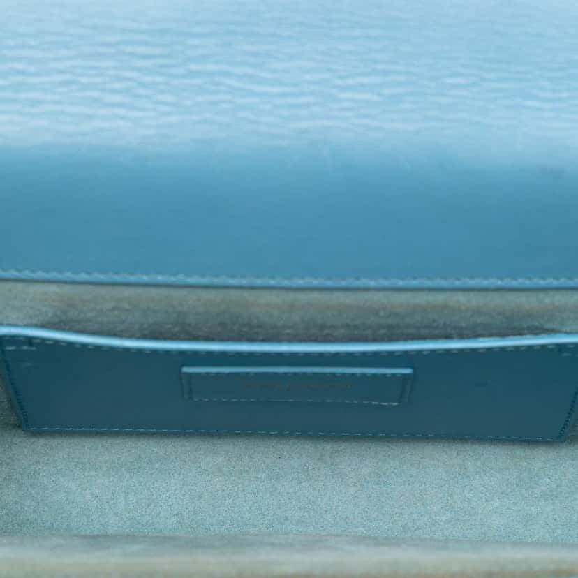 Saint Laurent Smooth Leather Cassandre Clutch Blue Leather Very good condition - Model View