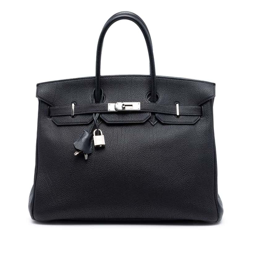 Hermès Togo Birkin Retourne 35 Black Leather Very good condition - Front View
