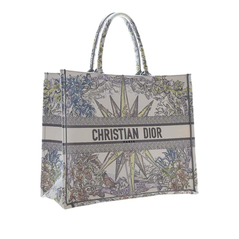 Dior Large Embroidered Canvas Reve d Infini Book Tote White Canvas Very good condition - Inside View