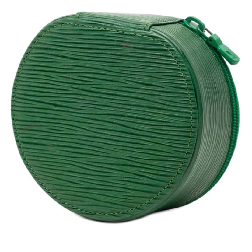 Louis Vuitton Epi Ecrin Bijoux Travel Jewelry Case Green Leather Very good condition - Back View