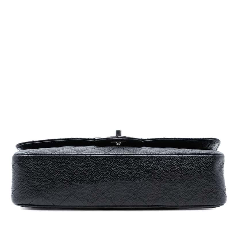 Chanel Medium Classic Caviar Double Flap Black Leather Very good condition - Inside View