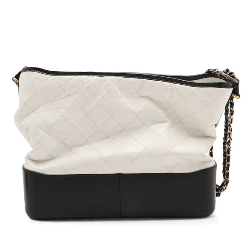Chanel Large Aged Calfskin Gabrielle Crossbody White Leather Very good condition - Back View