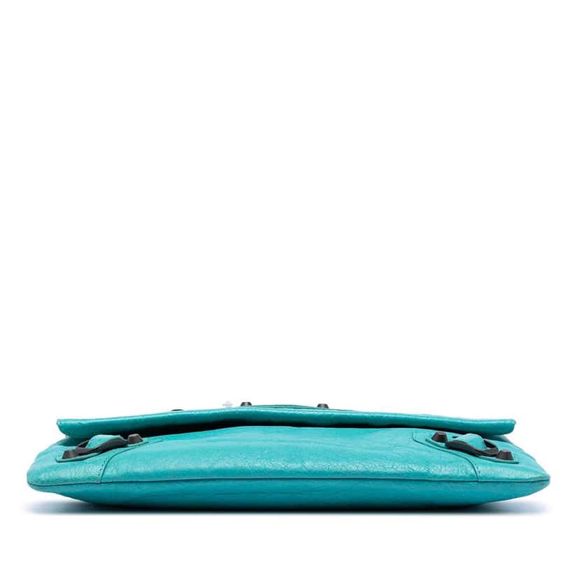 Balenciaga Lambskin Motocross Classic Envelope Crossbody Blue Leather Very good condition - Inside View