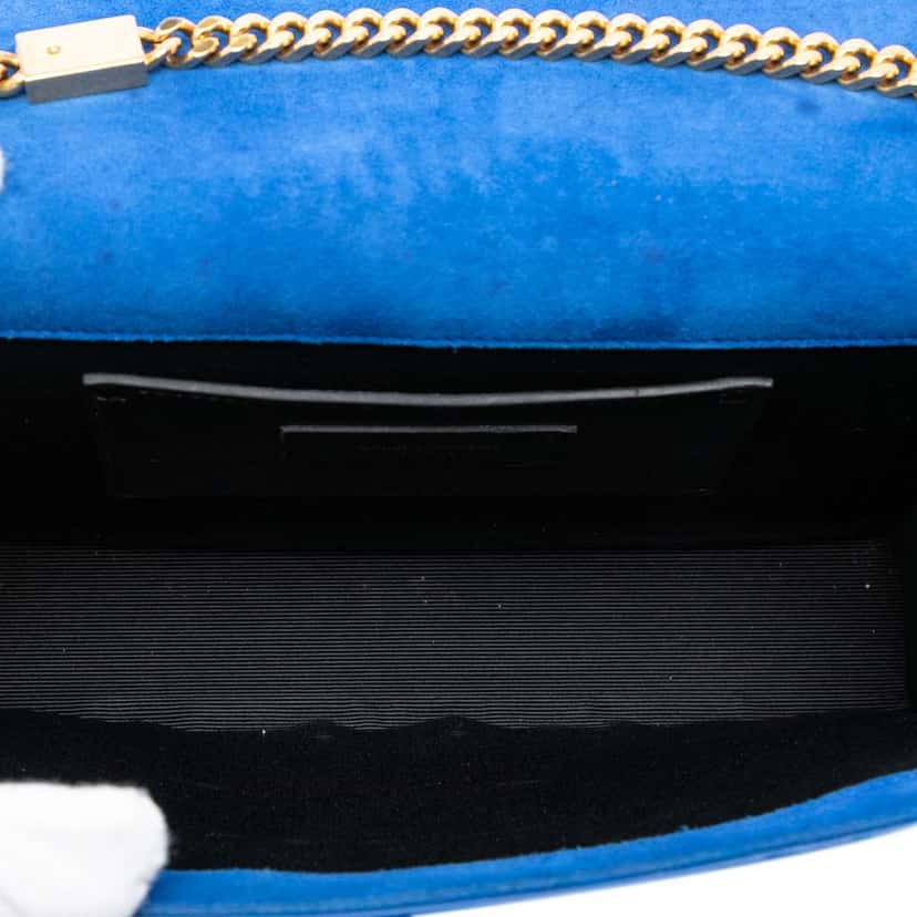 Saint Laurent Medium Suede Monogram Kate Tassel Crossbody Blue Leather Very good condition - Model View