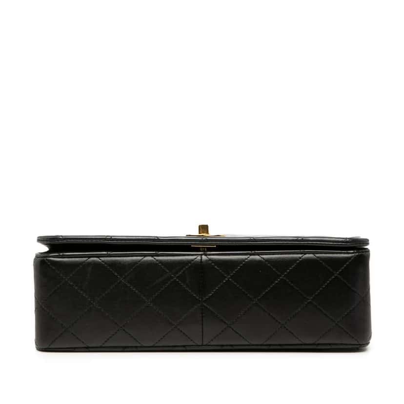 Chanel CC Quilted Lambskin Full Flap Black Leather Very good condition - Inside View