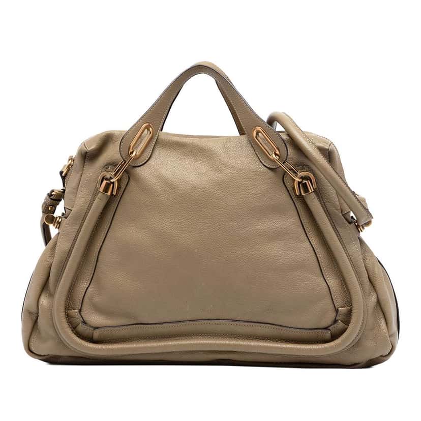 Chloé Large Leather Paraty Satchel Brown Leather Very good condition - Front View