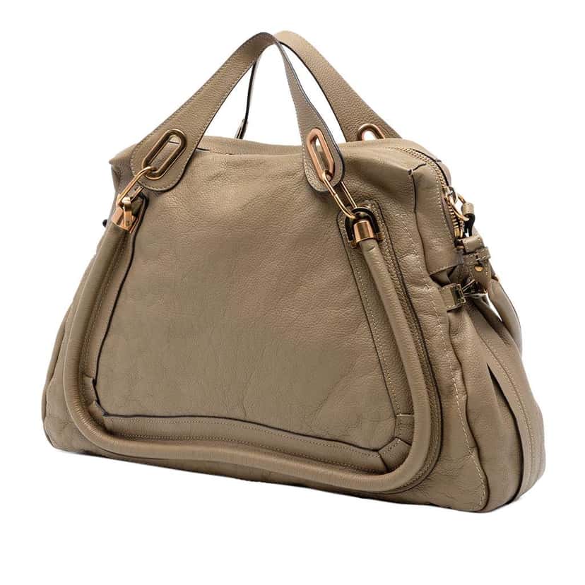 Chloé Large Leather Paraty Satchel Brown Leather Very good condition - Back View