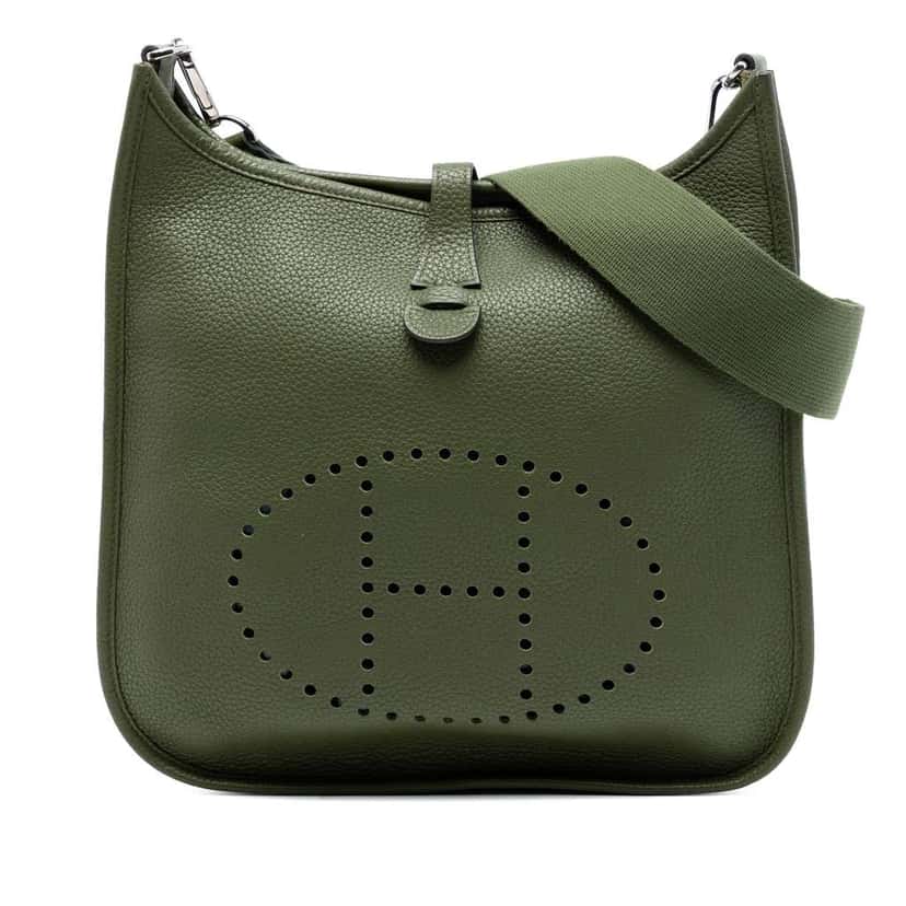 Hermès Clemence Evelyne I 29 Green Leather Very good condition - Front View