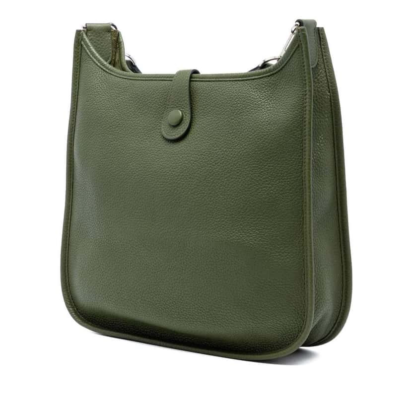 Hermès Clemence Evelyne I 29 Green Leather Very good condition - Back View