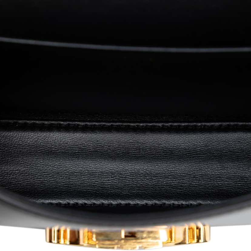 Celine Shiny Calfskin Triomphe Claude Shoulder Bag Black Leather Very good condition - Model View
