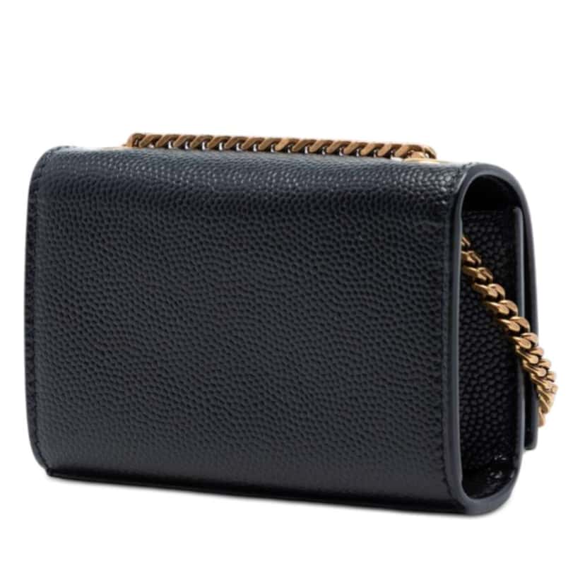 Saint Laurent Grain de Poudre Monogram Kate Tassel Airpods Bag Black Leather Very good condition - Back View