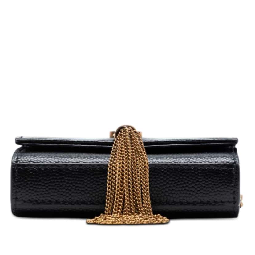 Saint Laurent Grain de Poudre Monogram Kate Tassel Airpods Bag Black Leather Very good condition - Inside View